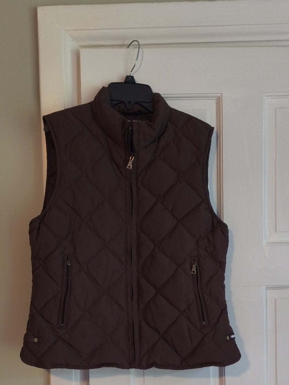 Tommy Hilfiger Quilted Brown Sleeveless Vest